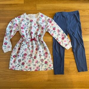 Koala Kids Floral Dress and Blue Leggings Set